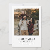 メリーVibes Forever家族モダン写真クリスマス シーズンカード (正面)