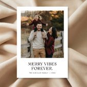 メリーVibes Forever家族モダン写真クリスマス シーズンカード