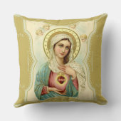 メリーw/cherubsのヴィンテージの完全なハート クッション (裏面)