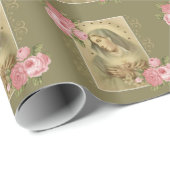 メリーw/pinkバラの賛美された完全なハート ラッピングペーパー (ロールコーナー)