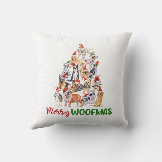 メリーWoofmasクリスマス愛犬家プレゼント クッション (裏面)