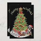 メリーWoofmas犬のデザイン – グレート・ダン シーズンカード (正面/裏面)