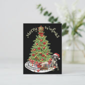 メリーWoofmas犬のデザイン – グレート・ダン ポストカード (スタンド正面)