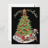 メリーWoofmas犬のデザイン – グレート・ダン ポストカード (正面/裏面)