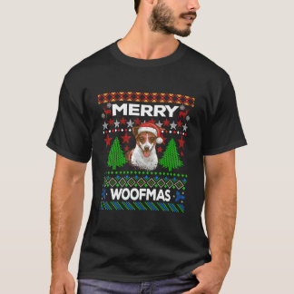 メリーWoofmas醜いセータークリスマスジャックラッセル Tシャツ