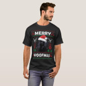 メリーWoofmas Black Lab Christmas Dog LoverクリスマスG Tシャツ (正面フル)