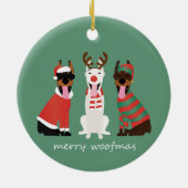 メリーWoofmas Dobermann Christmas Dogs セラミックオーナメント (裏面)