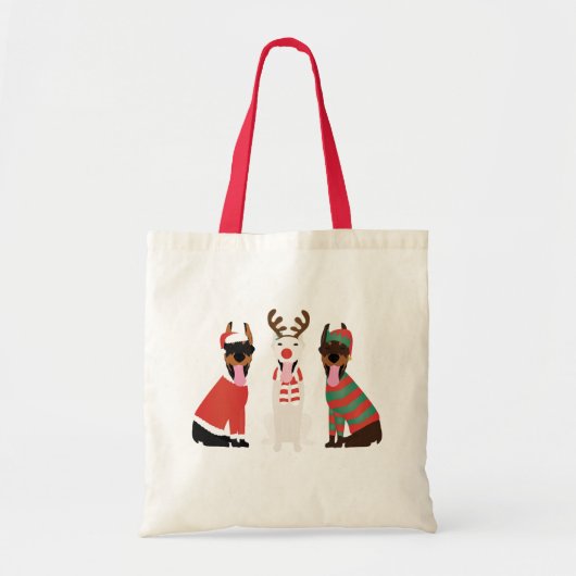 メリーWoofmas Dobermann Christmas Dogs トートバッグ (正面)