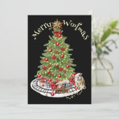 メリーWoofmas Dog Design – 英語ブルドッグ シーズンカード (スタンド正面)