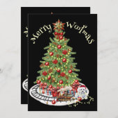 メリーWoofmas Dog Design - Bichon Frise シーズンカード (正面/裏面)