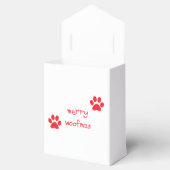 メリーWoofmas Paw Print Red Statement Ceramic Orna フェイバーボックス (オープン)
