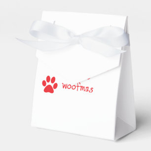 メリーWoofmas Paw Print Red Statement Ceramic Orna フェイバーボックス
