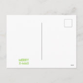 メリーX-Mas、グリーンモダンタイポグラフィクリスマス シーズンポストカード (裏面)