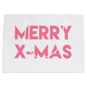 メリーX-Mas、モダンタイポグラフィ抱き枕 ラージペーパーバッグ (正面)