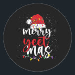 メリーYetmasおもしろい Yetmas Masメリー Christmas Slang ラウンドシール<br><div class="desc">メリーYetmasおもしろい Yetmas Masメリー Christmas Slang</div>