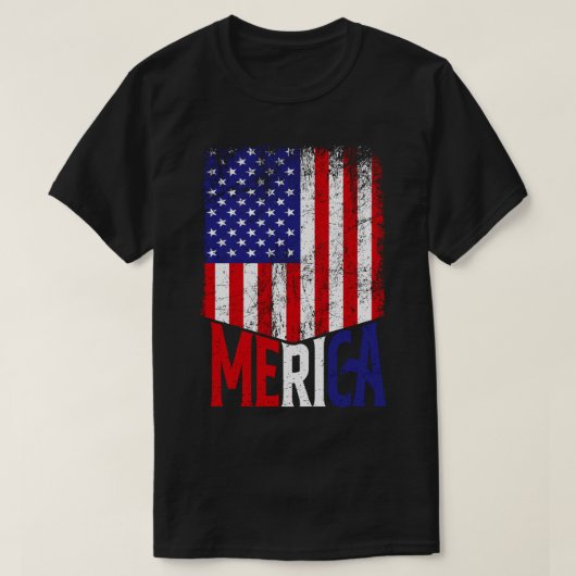 メリ動揺してカ国旗 Tシャツ (デザイン正面)