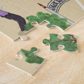 メリ図解入りの、写真付きのット湖オークランドパズルの地図 ジグソーパズル (側面)