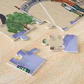 メリ図解入りの、写真付きのット湖オークランドパズルの地図 ジグソーパズル (側面)