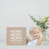 メリ素朴スモダン・クリスマス・ホリデー・フォト・カード シーズンカード (スタンド正面)
