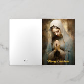 メリ賛美ー祈のクリスマス金ゴールド 箔グリーティングカード (外側レイダウン)