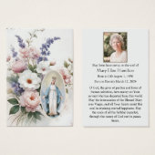 メリ賛美ー葬儀カトリック記念祈りの言葉カード (正面&裏面)