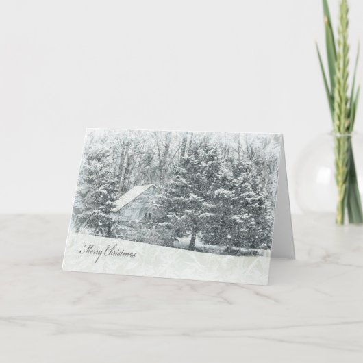 メリ霜の降りたークリスマスカントリーキャビン シーズンカード (正面)