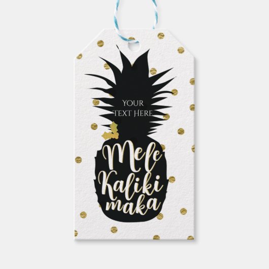 メリ・カリキマカのパイナップルクリスマスカスタムホリデー ギフトタグ (正面)