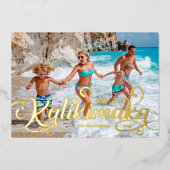 メリ・カリキマカ クリスマス フォト 箔シーズンカード (正面)