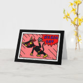 メルの"忍者CAT"の挨拶状 カード (黄色い花)