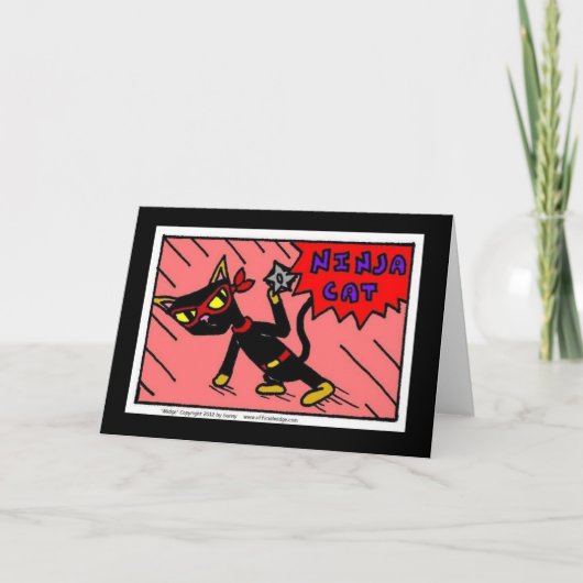 メルの"忍者CAT"の挨拶状 カード (正面)