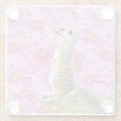 メルカットとピンクのガーベラの花 ガラスコースター (裏面)