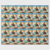 メルカットの馬で騎手を組み ラッピングペーパー (フラット)