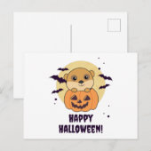 メルカットインパンプキンキュート動物ハッピーハローウィン ポストカード (正面/裏面)
