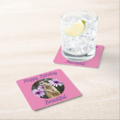 メルカットウィズデイジー、紙誕生日コースター スクエアペーパーコースター (インサイチュ)