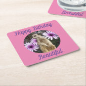 メルカットウィズデイジー、紙誕生日コースター スクエアペーパーコースター (アングル)