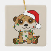メルカットクリスマスウィンターアニマルズホリデーメルカッツ セラミックオーナメント (正面)
