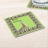 メルカットスクエア誕生日紙コースター スクエアペーパーコースター (アングル)