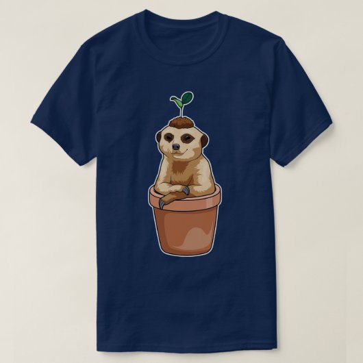 メルカットフラワーポット植物 Tシャツ (デザイン正面)