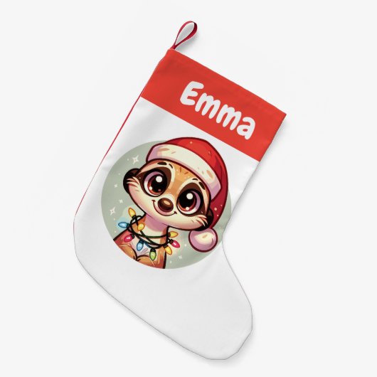 メルカットメリークリスマスウィンターアニマルズメルカッツ スモールクリスマスストッキング (正面 (吊り時))