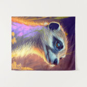 メルカット動物ポートレート絵画の野生生物アウトドア タペストリー (正面(横))