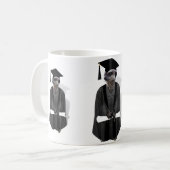 メルカット大学院W/グレーガウン&ブラックサッシ コーヒーマグカップ (正面左)