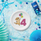 メルカット第4誕生日バルーン子供紙プレート ペーパープレート (パーティー)