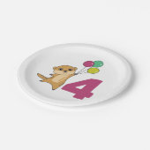 メルカット第4誕生日バルーン子供紙プレート ペーパープレート (アングル)