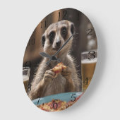 メルカット・スネークー・ランチタイム ラージ壁時計 (傾斜)