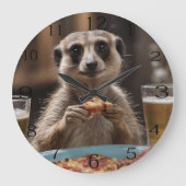 メルカット・スネークー・ランチタイム ラージ壁時計 (正面)