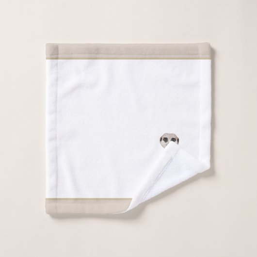 メルカトオンベージュ&ホワイト バスタオルセット (ウォッシュタオル)