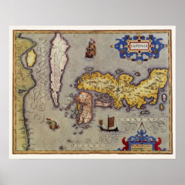 メルカトルとホンジウスによる日本の地図1606 ポスター