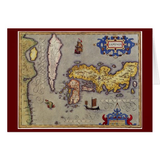 メルカトルとホンディウスの古地図 日本 (正面横)