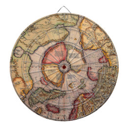 メルカトルによる北極地図の古地図 ダーツボード