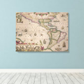 メルカトルの地図"アトラス"よりアメリカの地図。 by キャンバスプリント (インサイチュ (ウッドフロア))